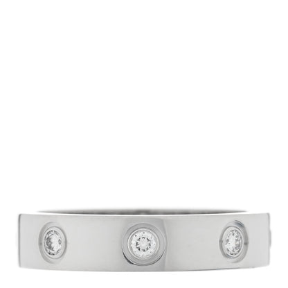 Cartier 18K White Gold 8 Diamond 4mm LOVE Wedding Band Ring 48 4.5 1 of 5