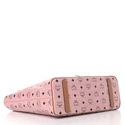 MCM Visetos Medium Anya Zip Top Shopper Tote Soft Pink 3 of 4