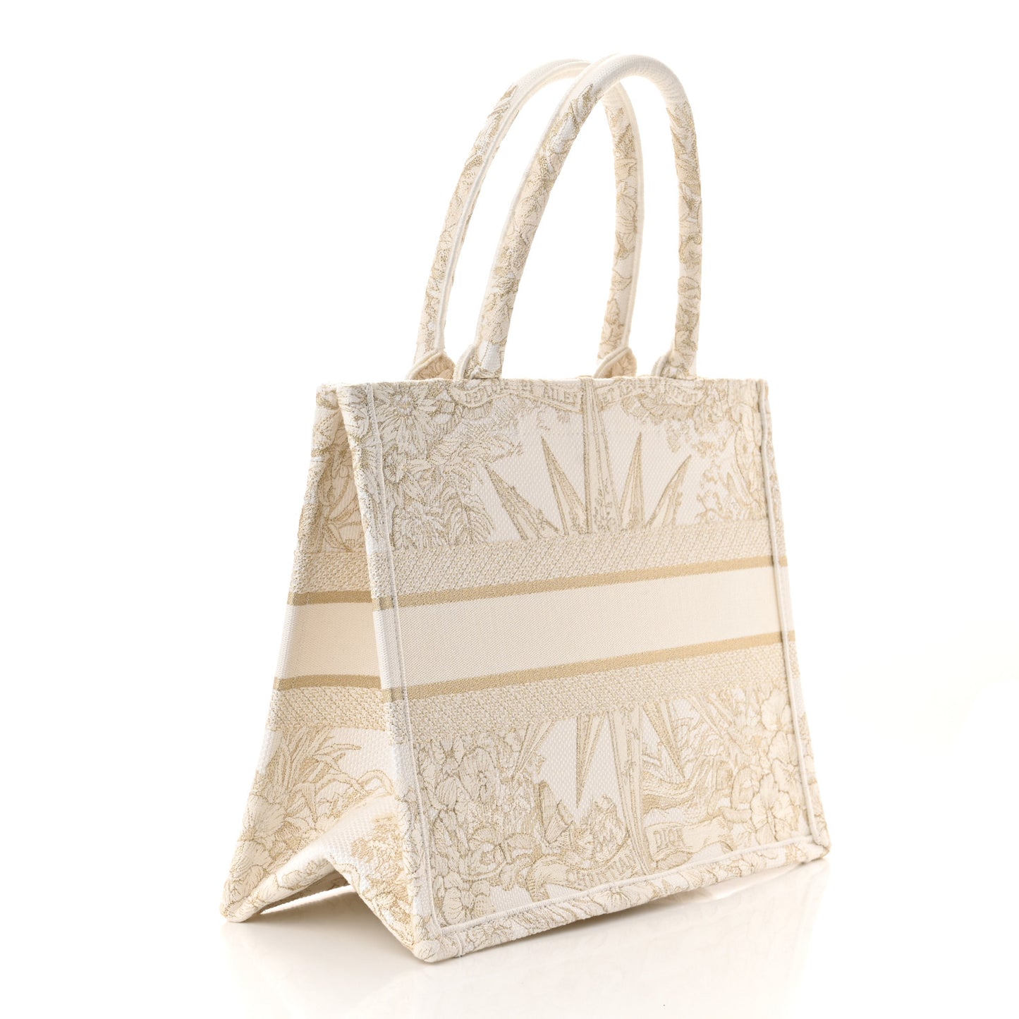 Canvas Embroidered Medium Rêve d'Infini Book Tote Gold