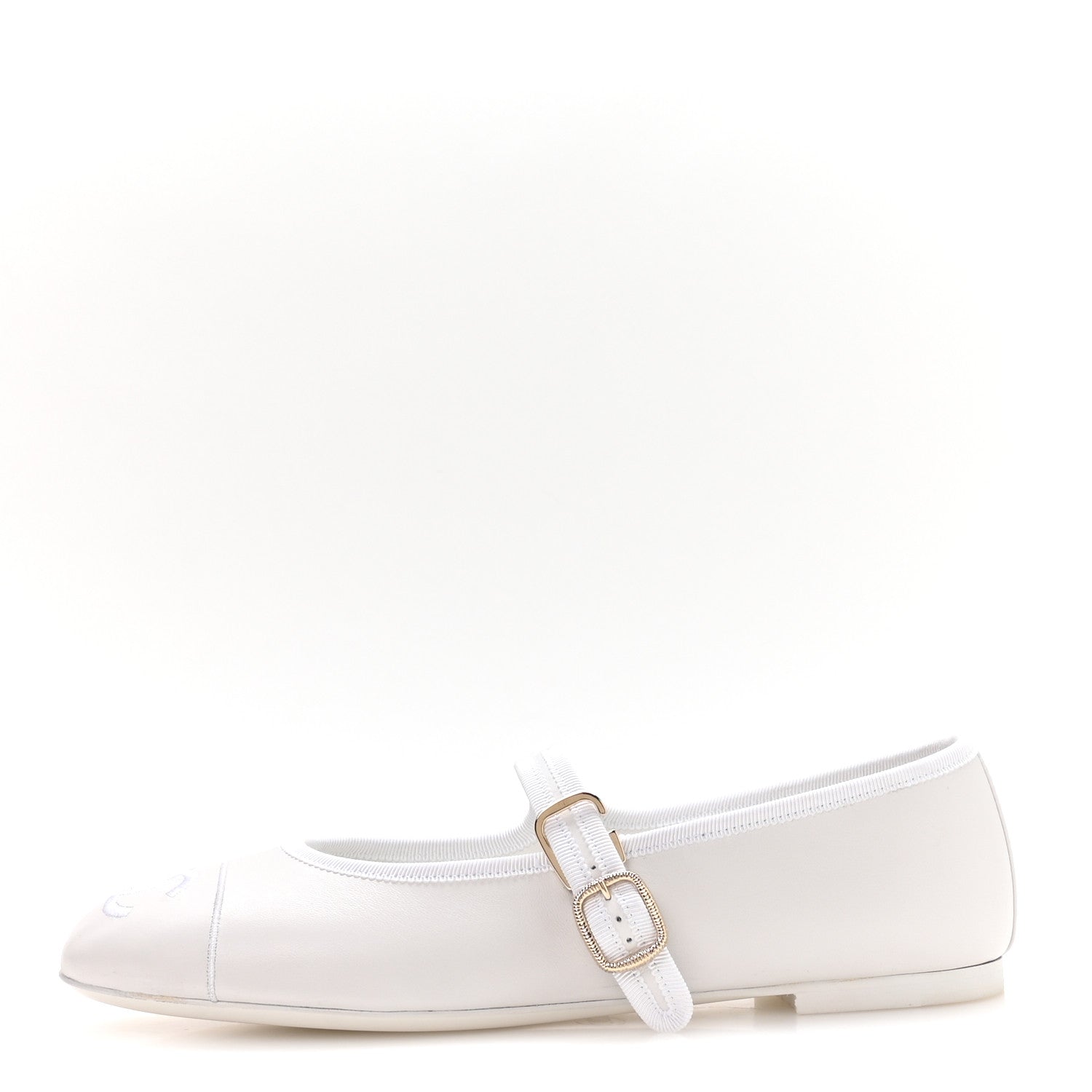Chanel Lambskin Mary Jane Flats 40.5 White 1 of 9