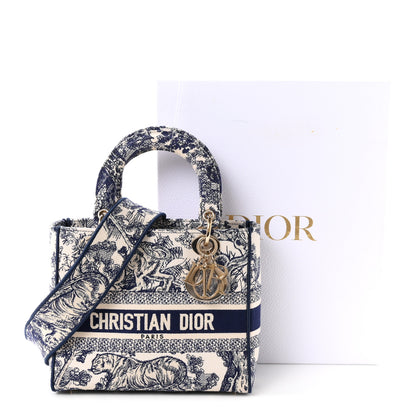 Christian Dior Toile de Jouy Embroidered Medium Lady D-Lite Blue 11 of 11