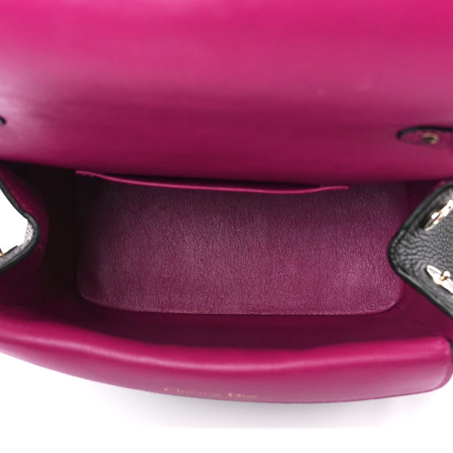 Christian Dior Bullcalf Mini Be Dior Flap Black Fraise 5 of 16