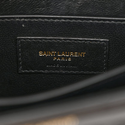 Saint Laurent Calfksin Woven Mini Classic Monogram Cassandra Top Handle Black 6 of 14