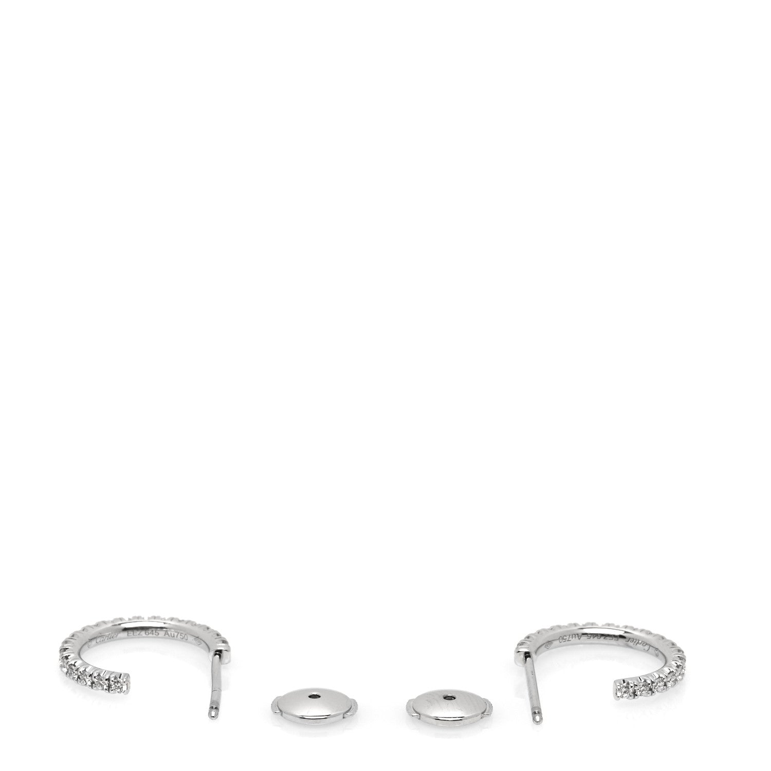 Cartier 18K White Gold Diamond Small Etincelle De Cartier Hoop Earrings 3 of 5