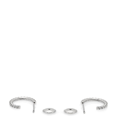 Cartier 18K White Gold Diamond Small Etincelle De Cartier Hoop Earrings 3 of 5