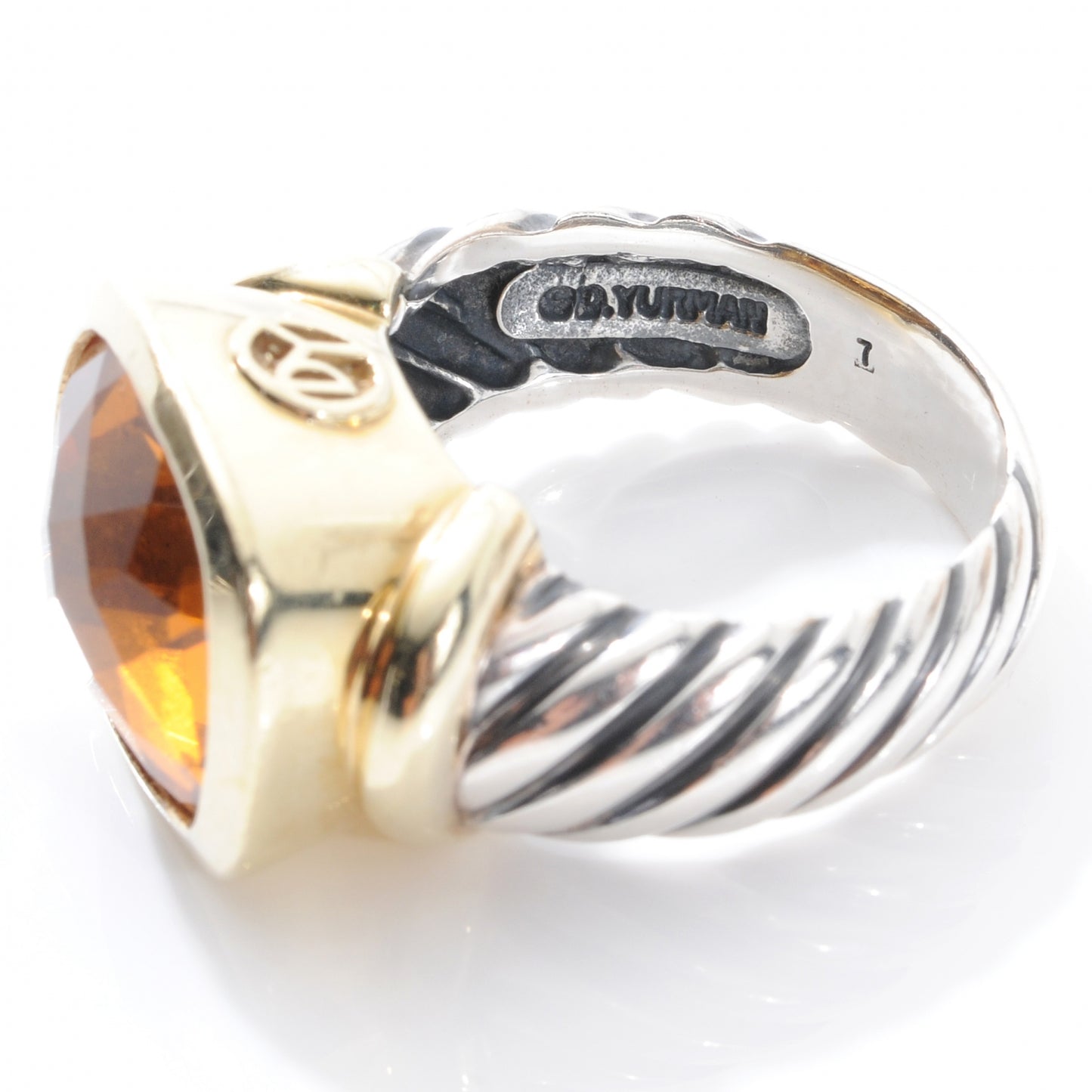 Sterling Silver and 14k Citrine Ring 7