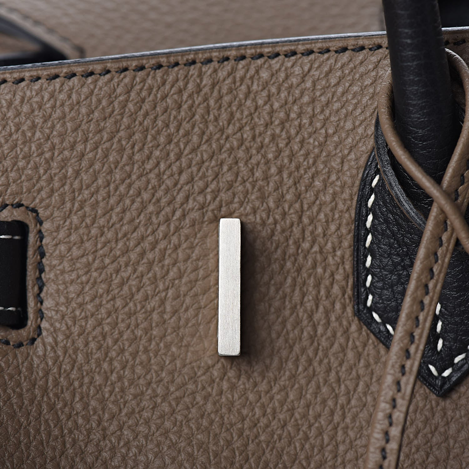 Hermes Togo Horseshoe Birkin 30 Black Etoupe 20 of 29
