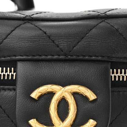 Chanel Calfskin Quilted Small Vanity Case With Chain Black 9 of 12