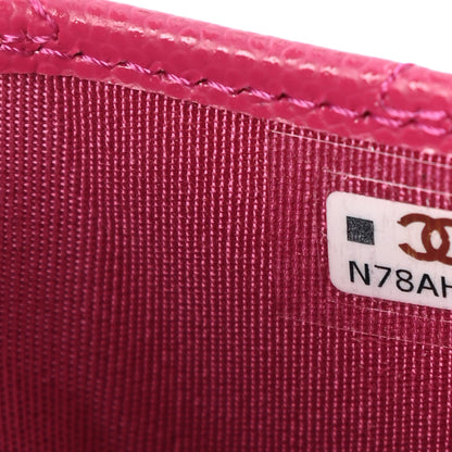 Chanel Caviar Quilted Card Holder Fuchsia 8 of 9