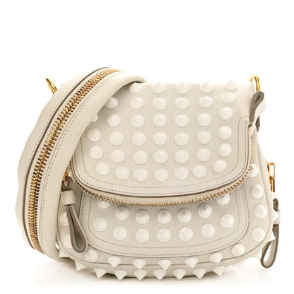 Tom Ford Pebbled Calfskin Studded Mini Jennifer Crossbody White 1 of 10