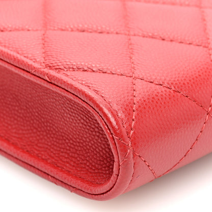 Chanel Caviar Quilted Chain Handle Round Phone Holder Red 9 of 10