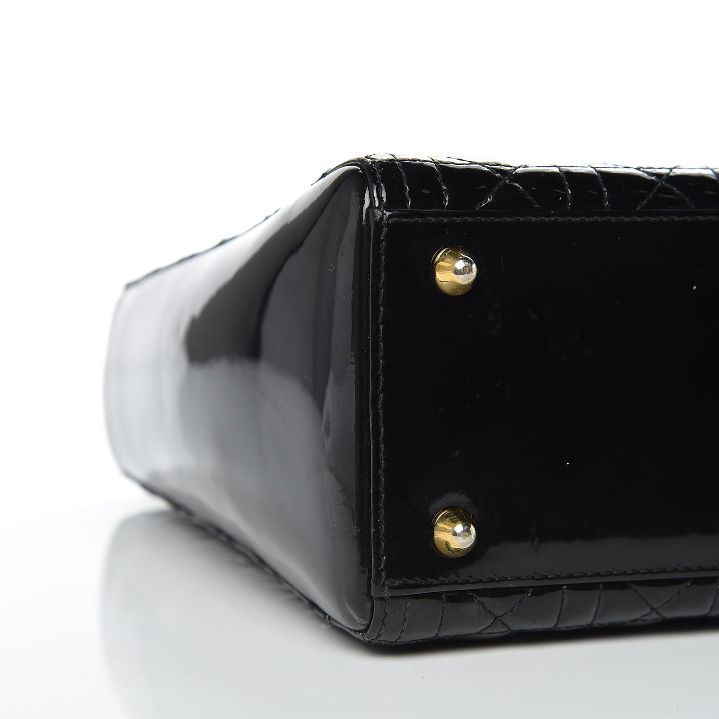 Patent Cannage Large Lady Dior Black