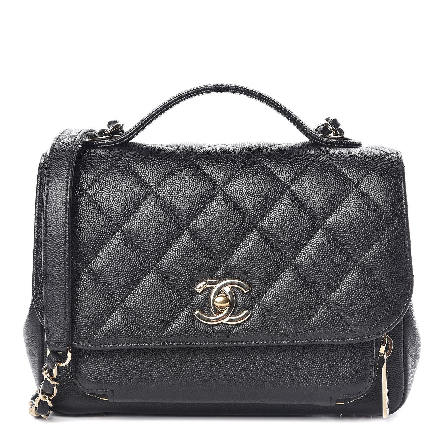 Caviar Quilted Medium Business Affinity Flap Black