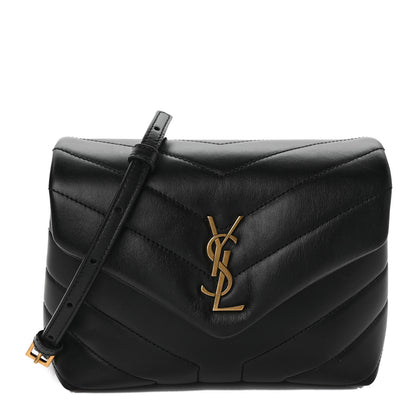 Saint Laurent Calfskin Y Quilted Monogram Toy Loulou Crossbody Bag Black 1 of 12