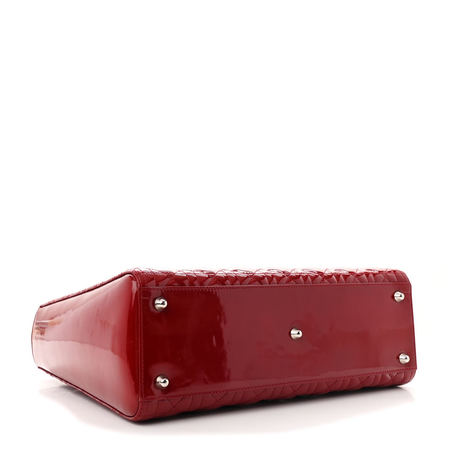Christian Dior Patent Cannage Large Lady Dior Red 4 of 12