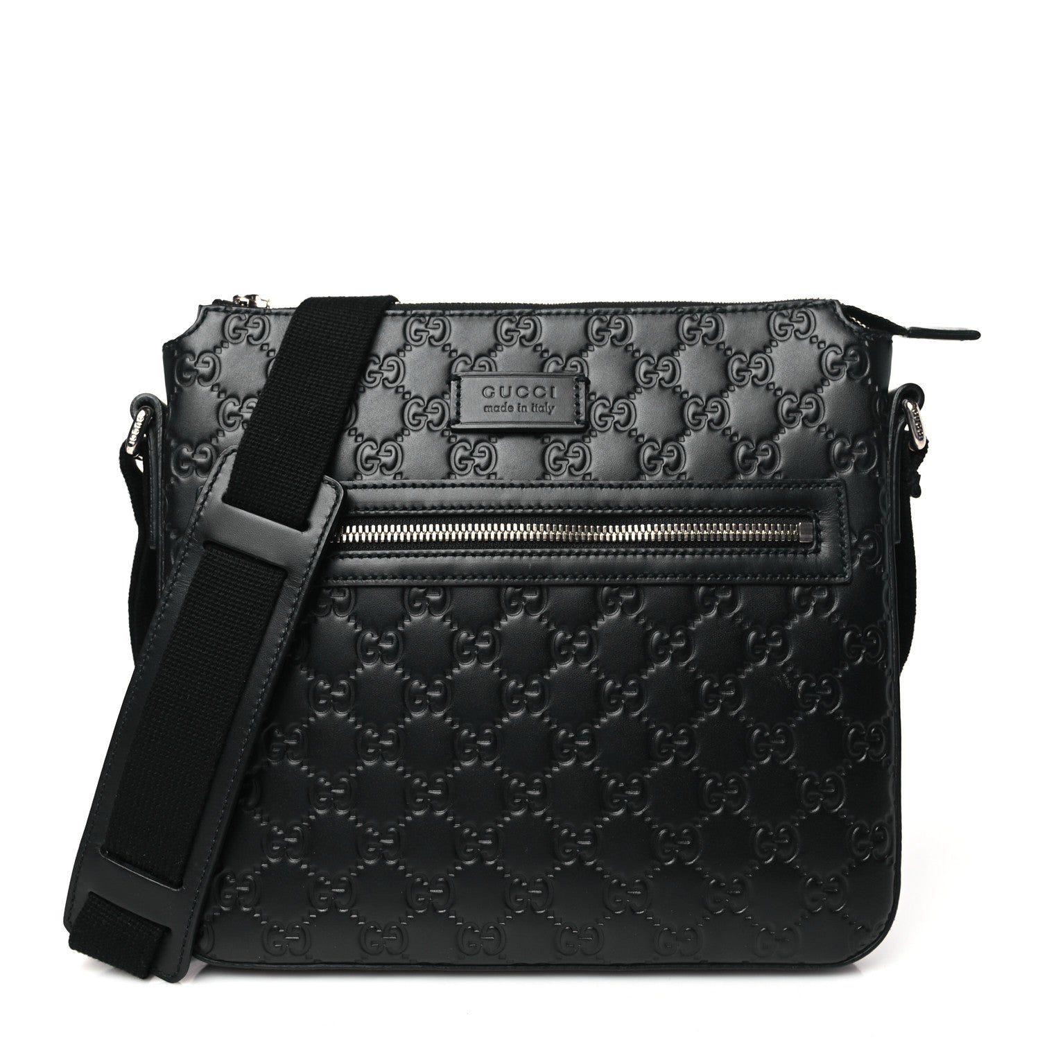 Gucci Guccissima Signature Small Messenger Bag Black 1 of 10
