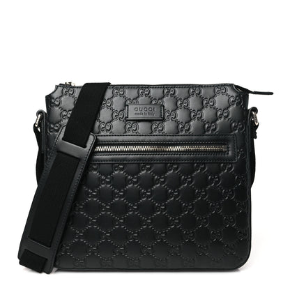 Gucci Guccissima Signature Small Messenger Bag Black 1 of 10