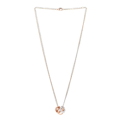 Cartier 18K White Pink Gold Diamond Three Ring LOVE Pendant Necklace 3 of 7