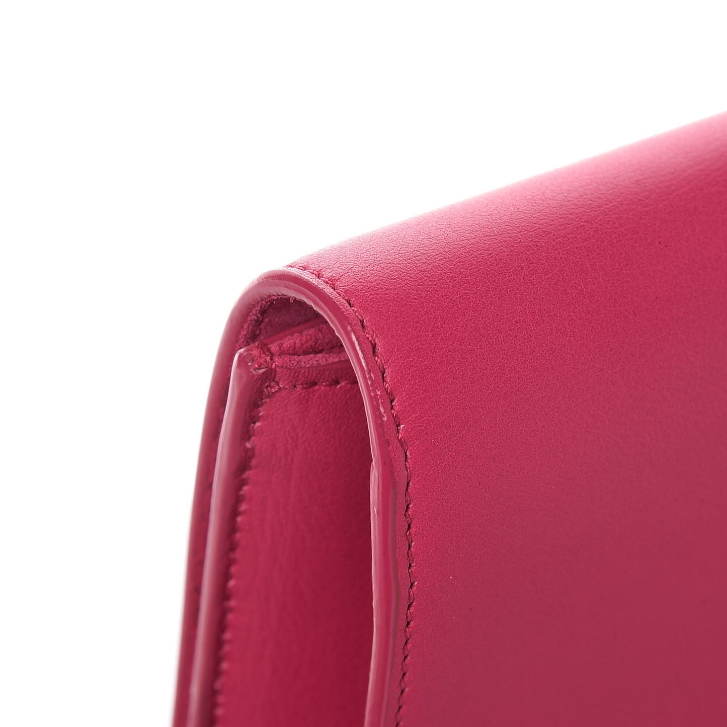 Calfskin Classic Y Ligne Clutch Fuchsia