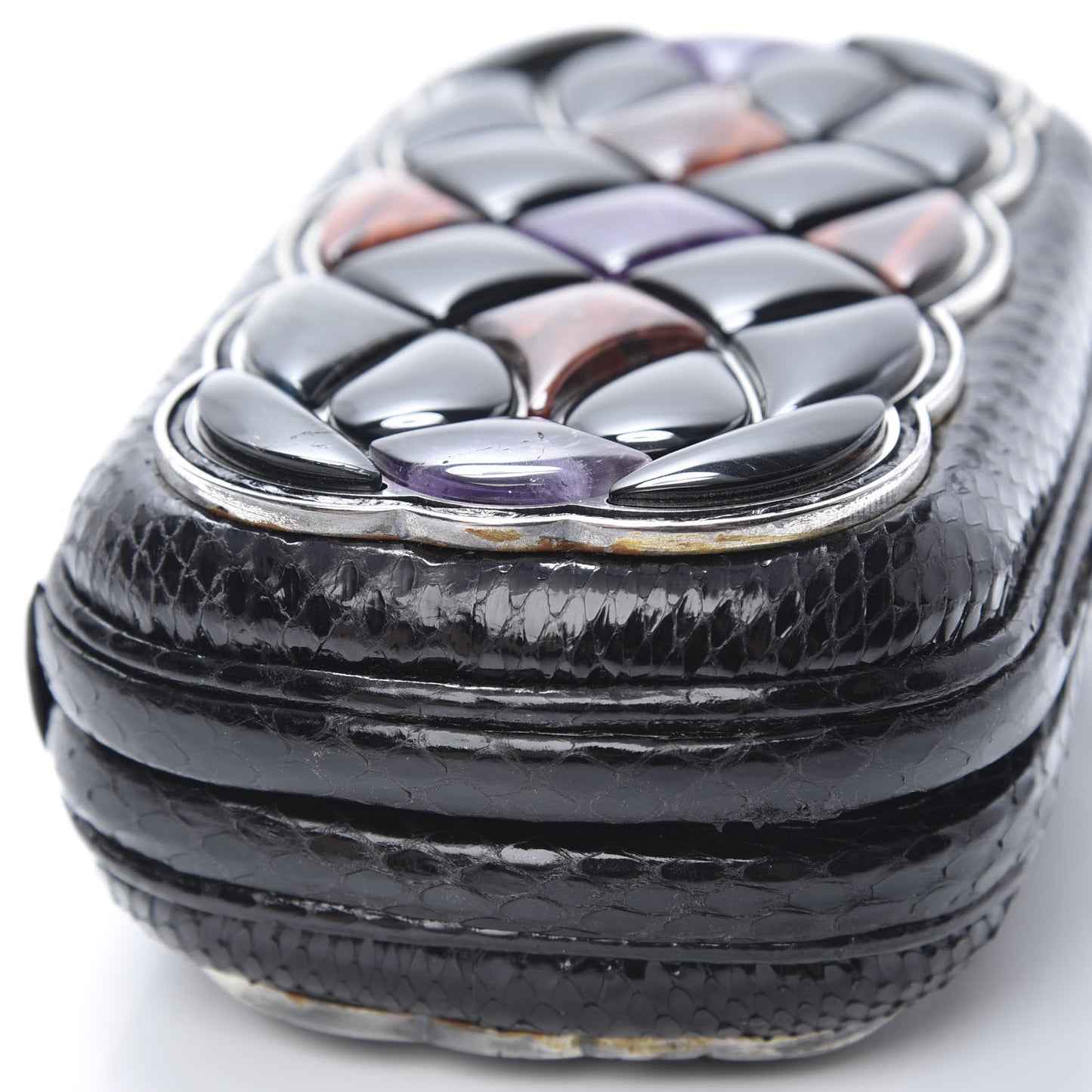 Multi Stone Ayers Knot Clutch Black