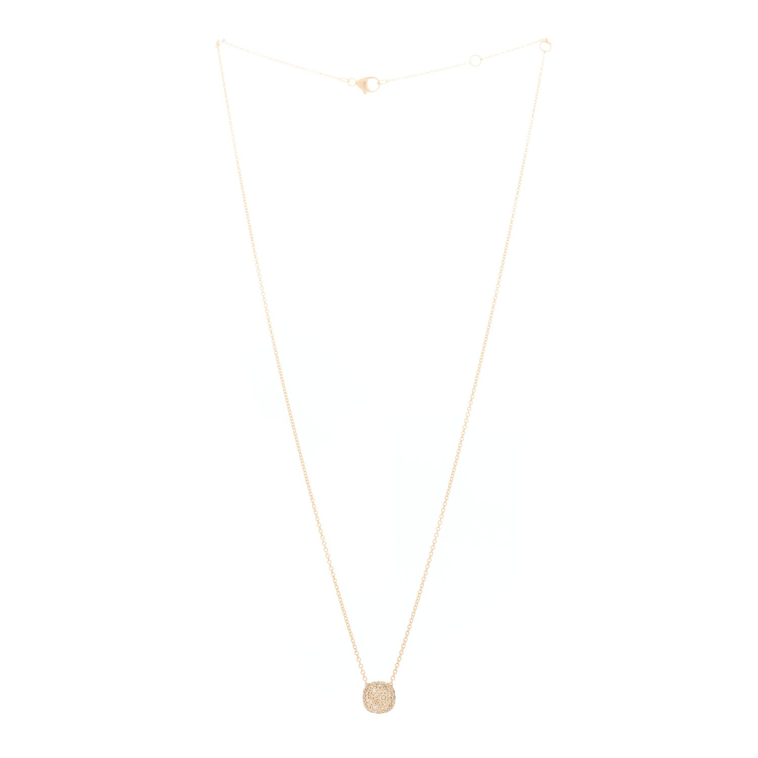 David Yurman 18K Rose Gold Diamond Petite Pave Cushion Pendant Necklace 3 of 6