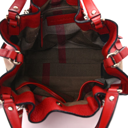 Burberry Grainy Calfskin House Check Small Maidstone Red 5 of 10