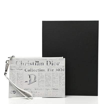 Christian Dior X DANIEL ARSHAM Grained Calfskin Newspaper Wristlet White 12 of 12