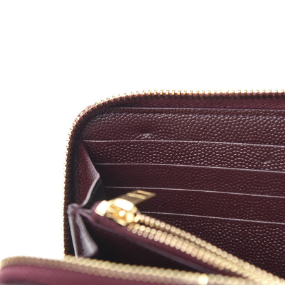 Saint Laurent Grain De Poudre Matelasse Chevron Monogram Zip Around Wallet Rouge Legion 8 of 9