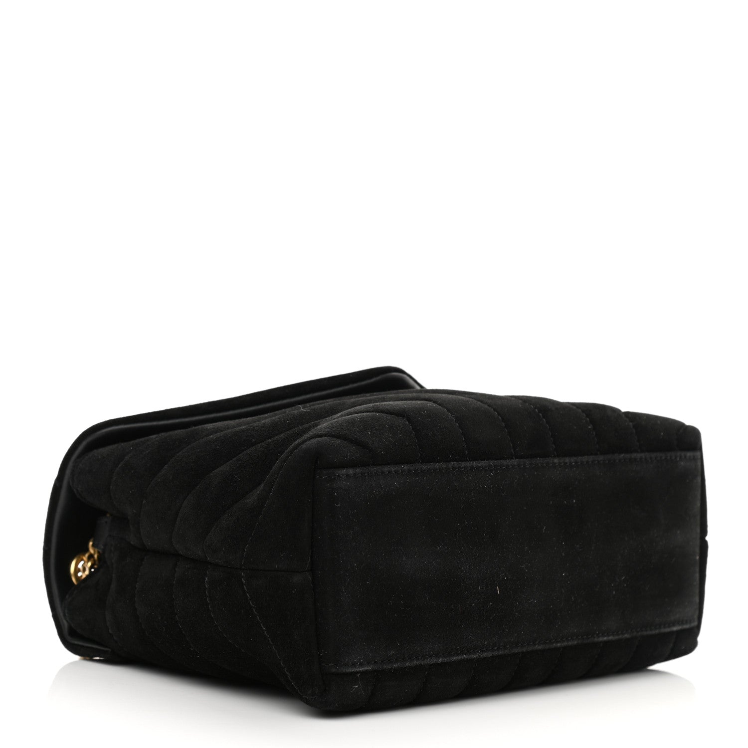 Saint Laurent Suede Calfskin Y Quilted Monogram Small Loulou Chain Satchel Black 4 of 11