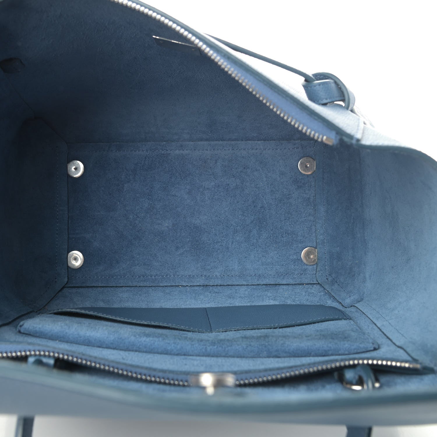 Celine Grained Calfskin Mini Belt Bag Slate Blue 4 of 5