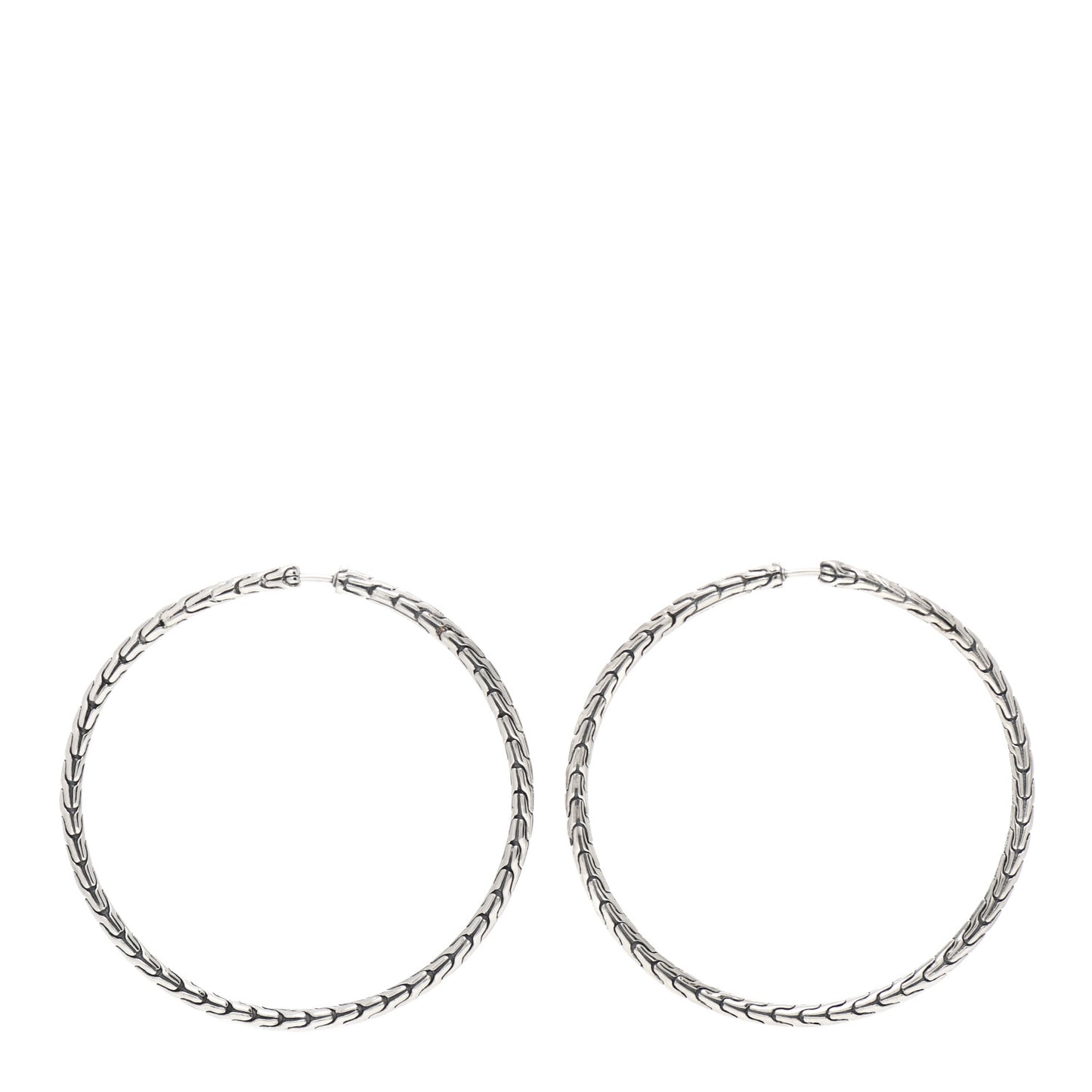 Sterling Silver Large Classic Chain Hoop Earrings