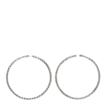 John Hardy Sterling Silver Large Classic Chain Hoop Earrings 1 of 4