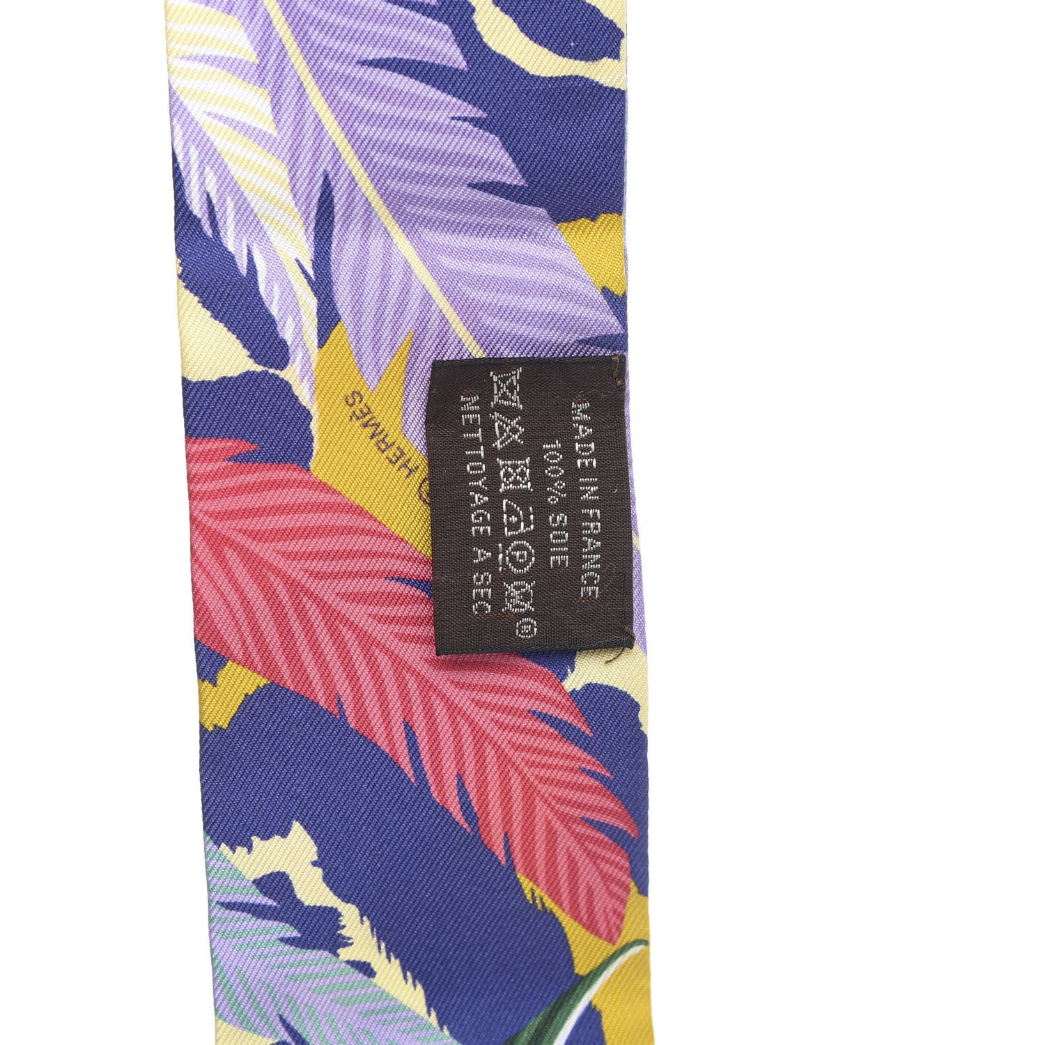 Hermes Silk Jaguar Quetzal Twilly Jaune Vert Mauve 2 of 3