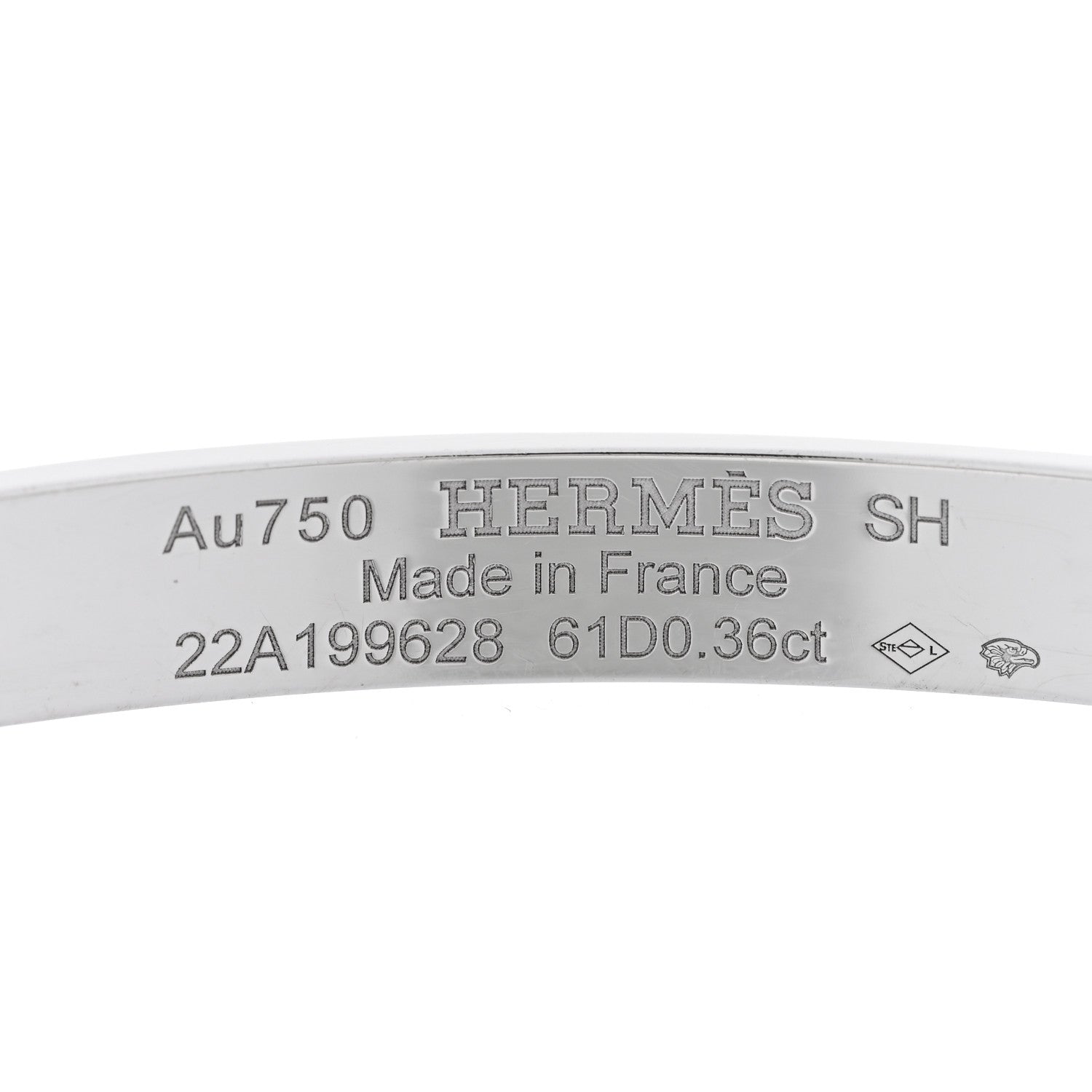 Hermes 18K White Gold Diamond PM Kelly Pave Bracelet SH 3 of 3