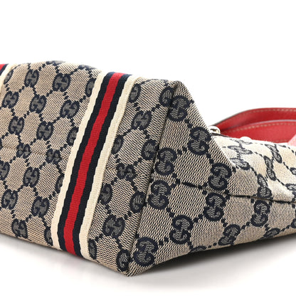 Gucci Monogram Small Jolicoeur Tote Navy Red 10 of 10