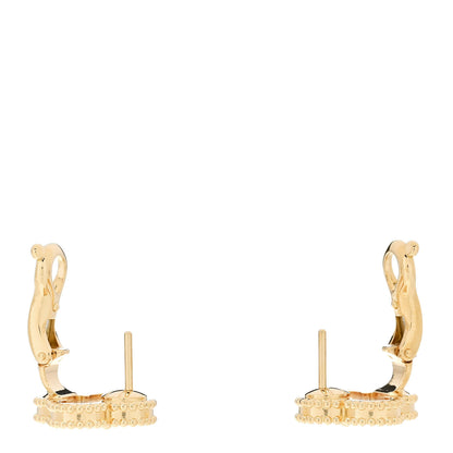 Van Cleef & Arpels 18K Yellow Gold Mother of Pearl Vintage Alhambra Earrings 3 of 5