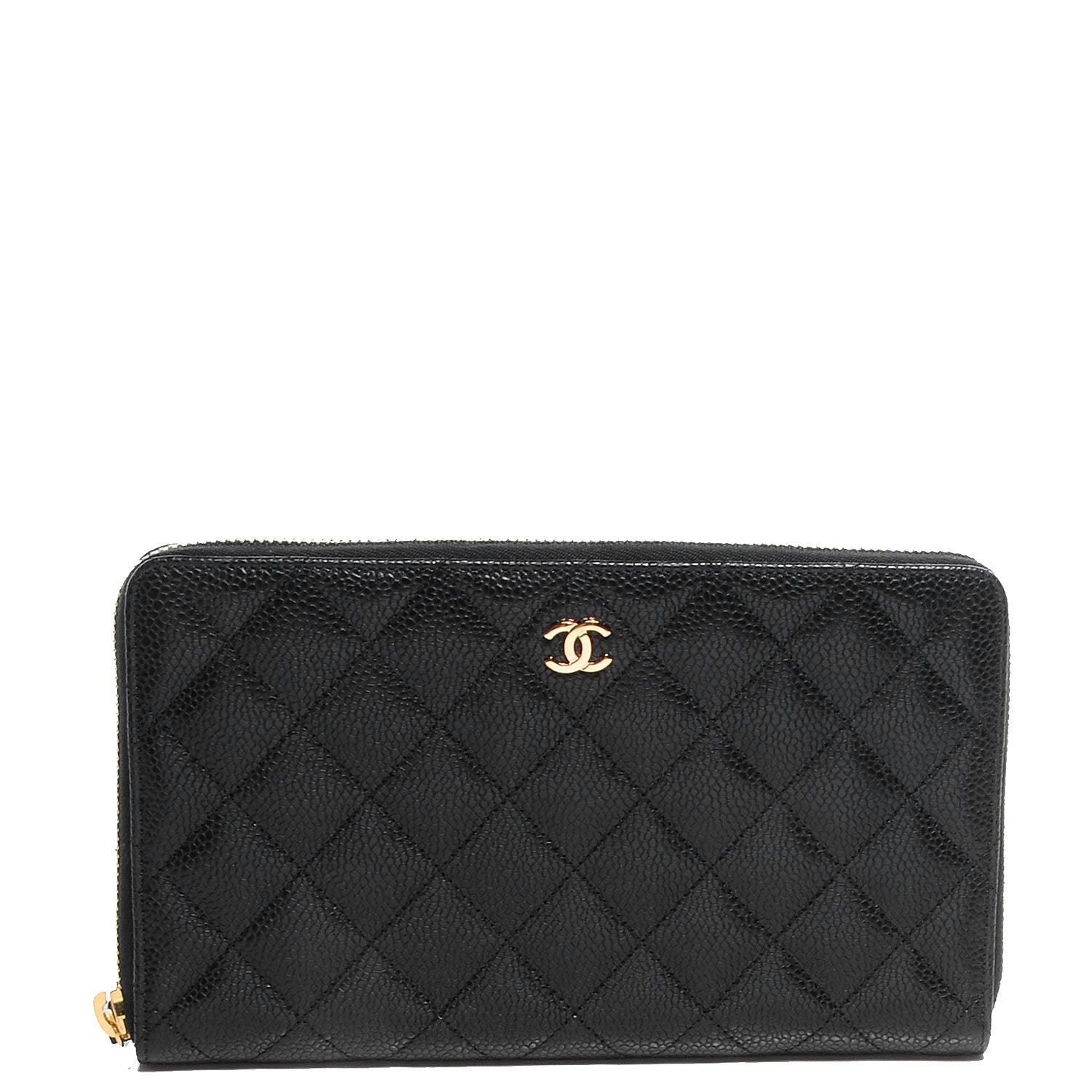 Chanel Caviar Quilted Large Zip Around Wallet Black 1 of 8