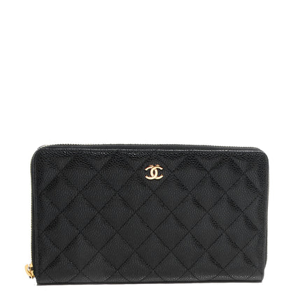 Chanel Caviar Quilted Large Zip Around Wallet Black 1 of 8