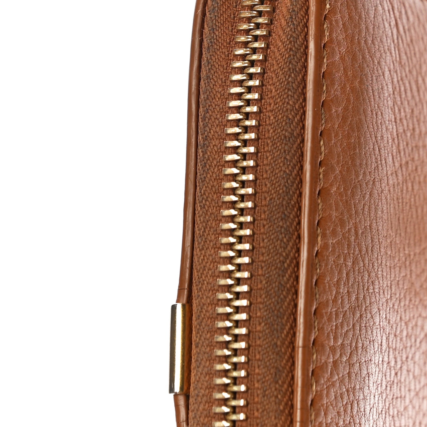 Grained Calfskin Marcie Long Zip Around Wallet Tan