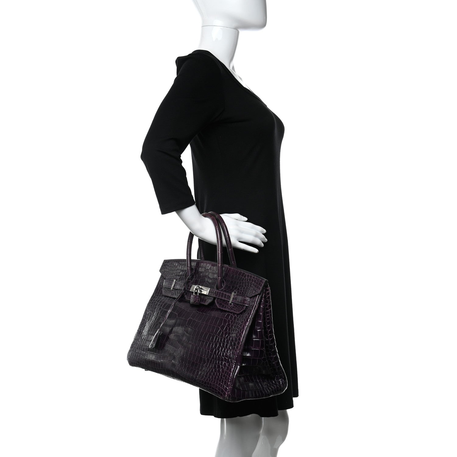 Hermes Shiny Porosus Crocodile Birkin 35 Cassis 2 of 15