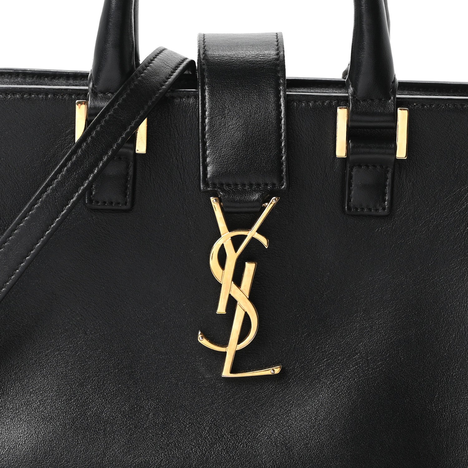 Saint Laurent Calfskin Monogram Baby Cabas Black 8 of 10
