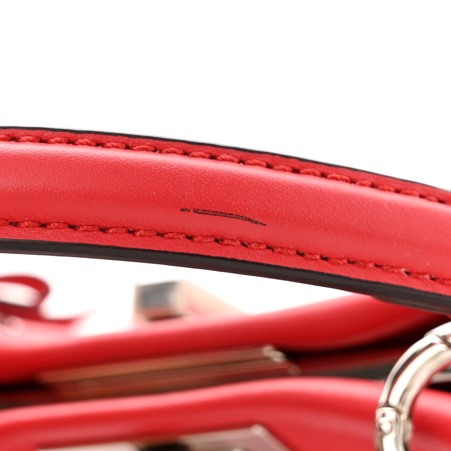 Fendi Vitello Seta Century Nappa Whipstitch Mini Peekaboo Iconic Satchel Fiamma 12 of 12