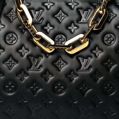 Louis Vuitton Lambskin Embossed Monogram Coussin MM Black 8 of 10