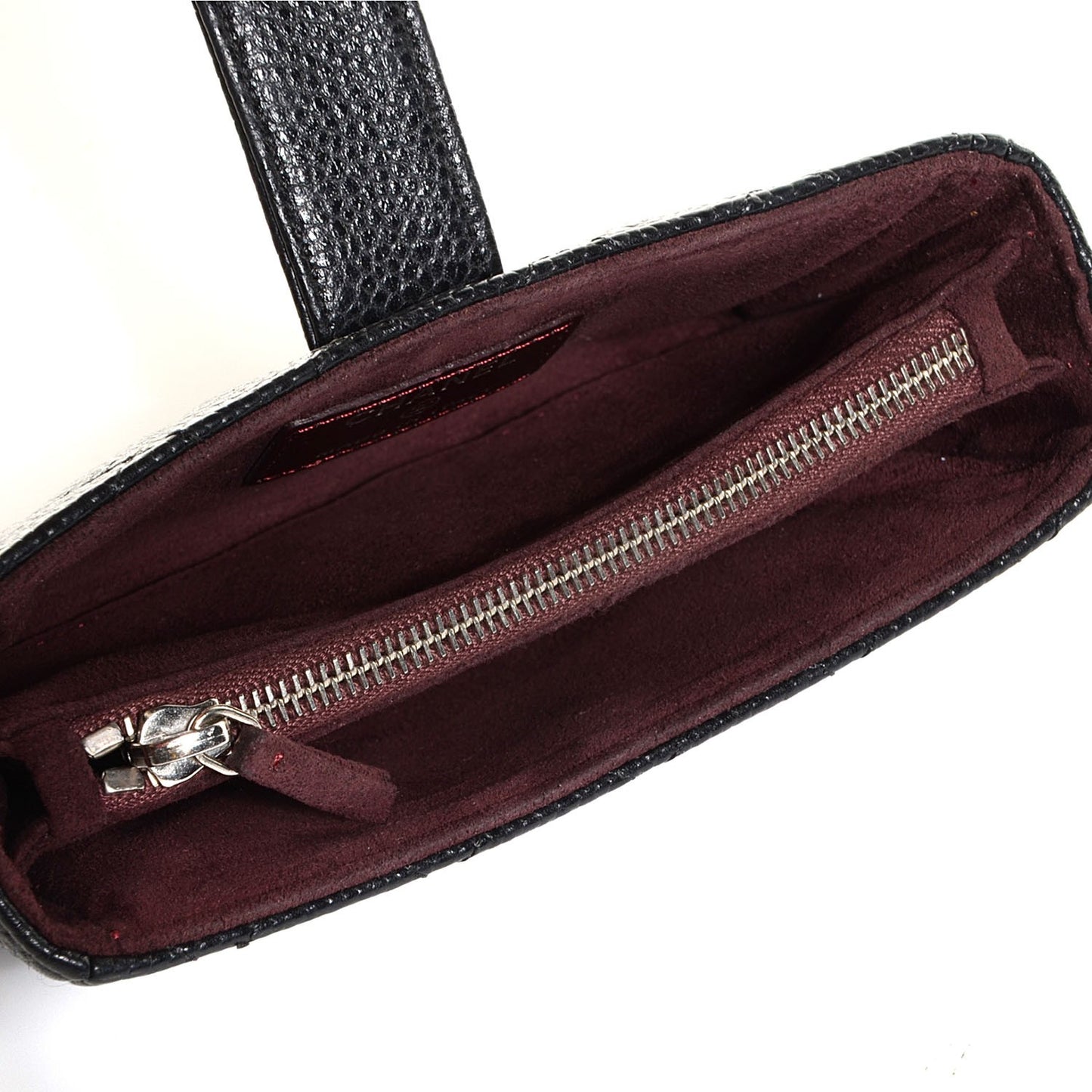 Caviar Quilted Mini Phone Holder Clutch Black