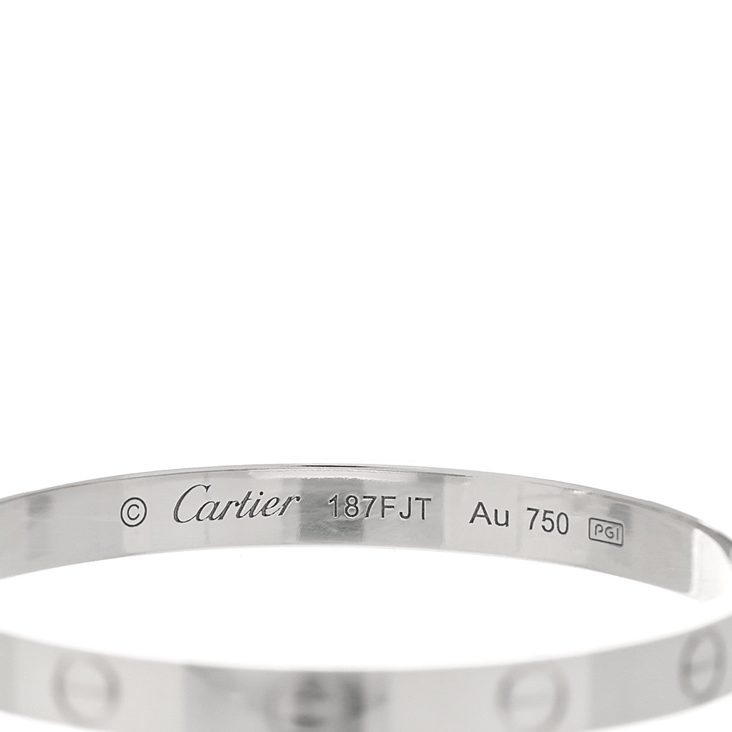 Cartier 18K White Gold Large LOVE Hoop Earrings 4 of 5
