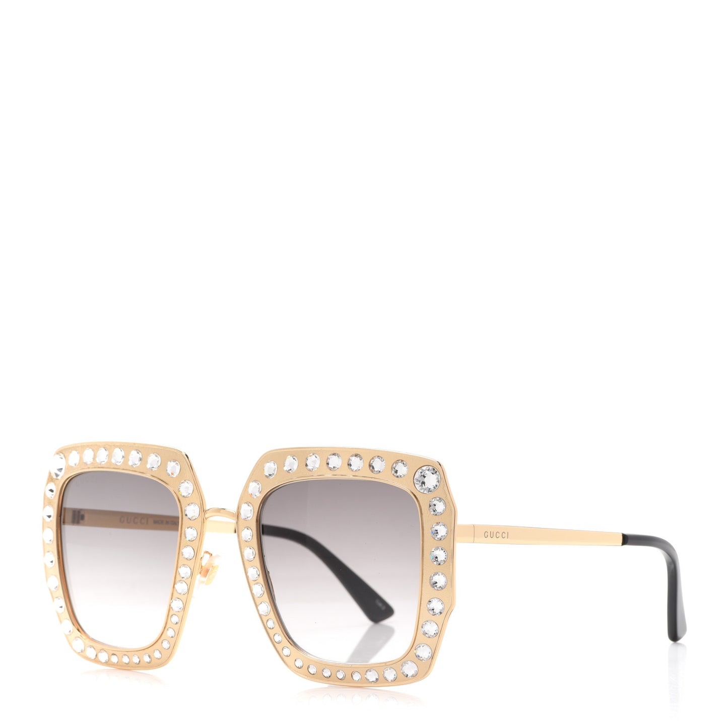 Metal Acetate Crystal Oversize GG0115S Sunglasses Gold