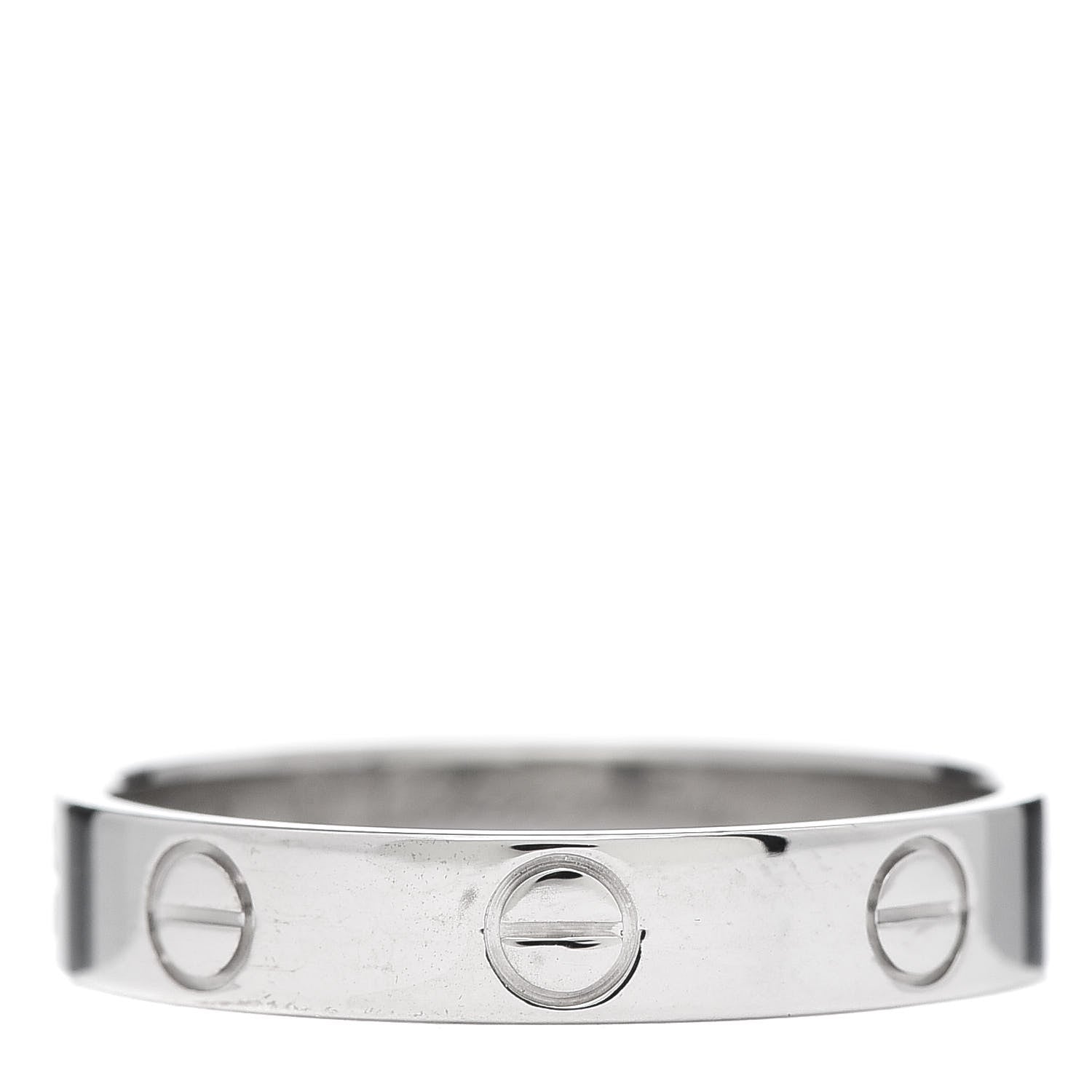 Cartier 18K White Gold 3.5mm LOVE Wedding Band Ring 54 6.75 1 of 5