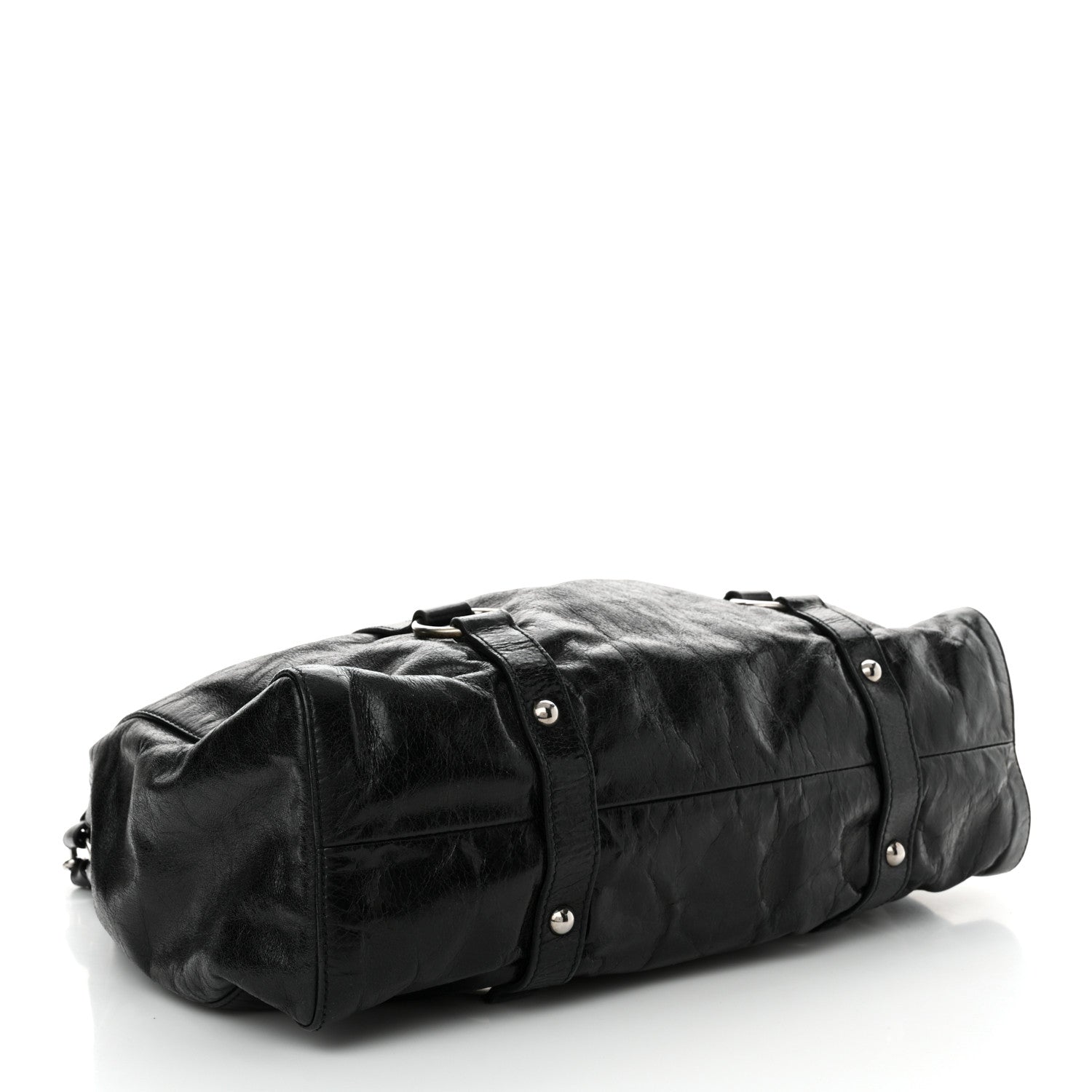 Miu Miu Vitello Lux Gathered Tote Black 4 of 14