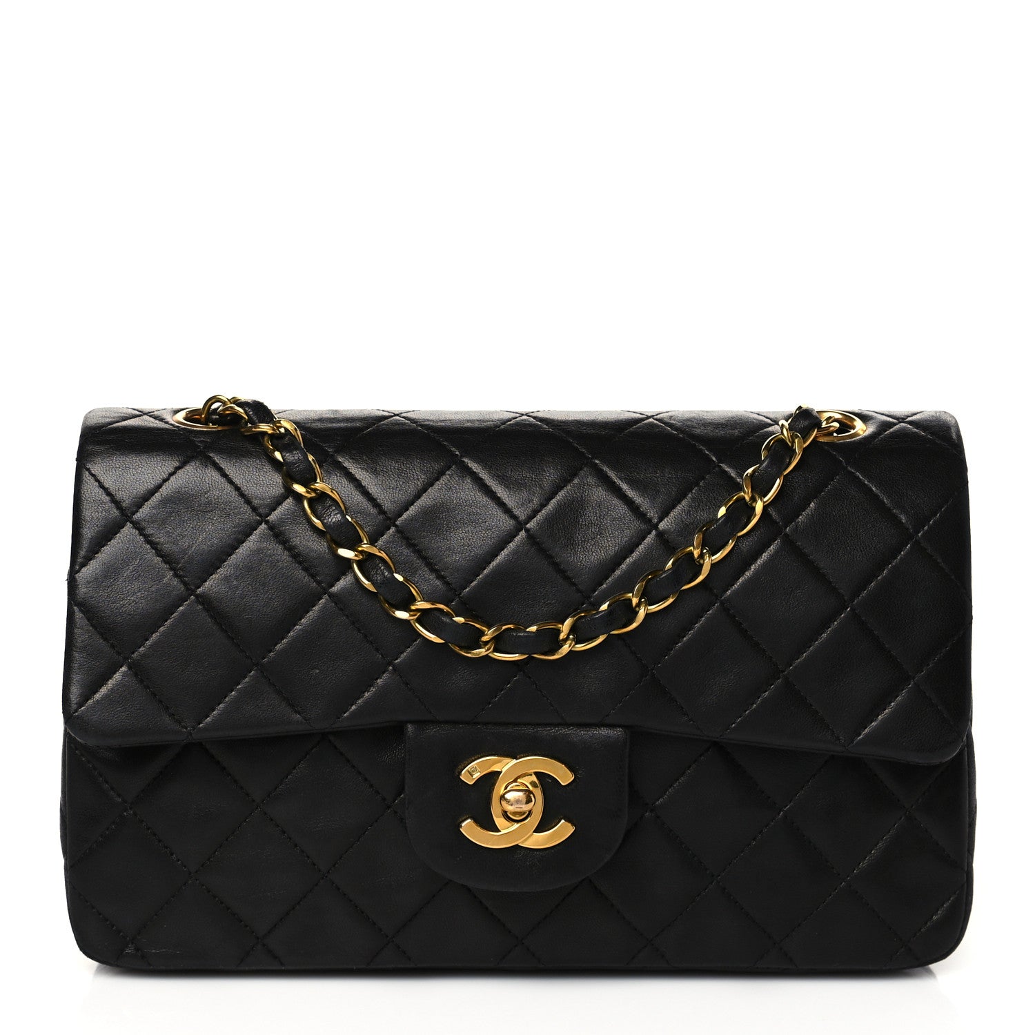 Chanel Lambskin Quilted Small Double Flap Black 1 of 10