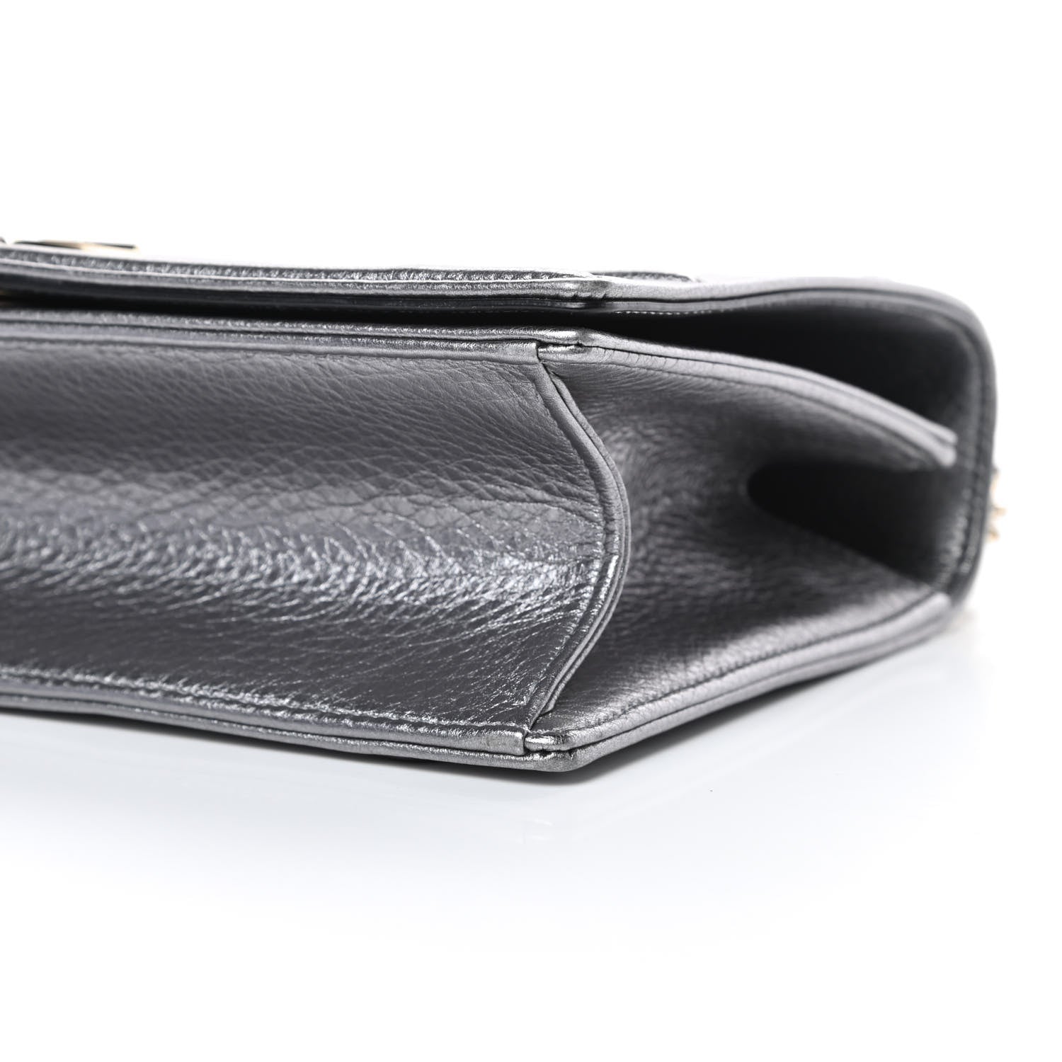 Christian Dior Metallic Grained Calfskin Medium Diorama Flap Bag Silver 10 of 17